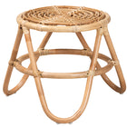 bali & pari Jacinda Modern Bohemian Natural Brown Rattan End Table