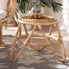bali & pari Jacinda Modern Bohemian Natural Brown Rattan End Table