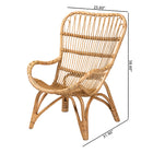 bali & pari Earvin Modern Bohemian Natural Brown Rattan Armchair