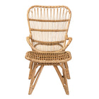 Baxton Studio Earvin Modern Bohemian Natural Brown Rattan 2-Piece Armchair and Footstool Set