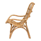 bali & pari Earvin Modern Bohemian Natural Brown Rattan Armchair
