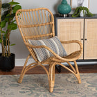 bali & pari Earvin Modern Bohemian Natural Brown Rattan Armchair
