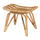 bali & pari Earvin Modern Bohemian Natural Brown Rattan Footstool