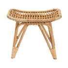 bali & pari Earvin Modern Bohemian Natural Brown Rattan Footstool