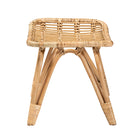 bali & pari Earvin Modern Bohemian Natural Brown Rattan Footstool