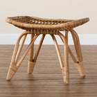 bali & pari Earvin Modern Bohemian Natural Brown Rattan Footstool