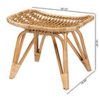 bali & pari Earvin Modern Bohemian Natural Brown Rattan Footstool