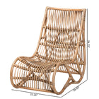 bali & pari Genera Modern Bohemian Natural Rattan Lounge Chair