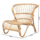 bali & pari Alaya Modern Bohemian Natural Brown Rattan Accent Chair