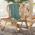 bali & pari Alaya Modern Bohemian Natural Brown Rattan Accent Chair