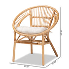 bali & pari Adrina Modern Bohemian Natural Brown Rattan Dining Chair