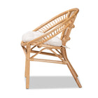 bali & pari Adrina Modern Bohemian Natural Brown Rattan Dining Chair