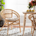 bali & pari Adrina Modern Bohemian Natural Brown Rattan Dining Chair