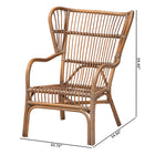 bali & pari Lamaria Modern Bohmenian Natural Brown Antique Rattan Armchair