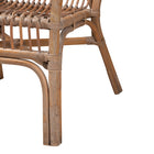 Baxton Studio Lamaria Modern Bohmenian Natural Brown Antique Rattan 2-Piece Chair and Footstool Set