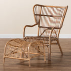 Baxton Studio Lamaria Modern Bohmenian Natural Brown Antique Rattan 2-Piece Chair and Footstool Set