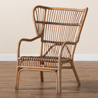 bali & pari Lamaria Modern Bohmenian Natural Brown Antique Rattan Armchair