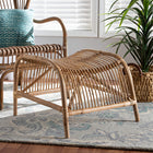 bali & pari Lamaria Modern Bohmenian Natural Brown Antique Rattan Footstool