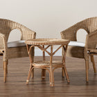 Baxton Studio Abbey Modern Bohemian Natural Brown Antique Rattan 3-Piece Living Room Set