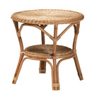 Baxton Studio Abbey Modern Bohemian Natural Brown Antique Rattan 3-Piece Living Room Set