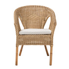 bali & pari Abbey Modern Bohemian Natural Brown Antique Rattan Dining Chair