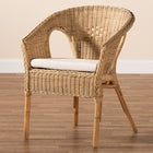 bali & pari Abbey Modern Bohemian Natural Brown Antique Rattan Dining Chair