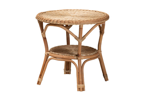 bali & pari Abbey Modern Bohemian Natural Brown Antique Rattan Coffee Table