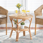 bali & pari Abbey Modern Bohemian Natural Brown Antique Rattan Coffee Table