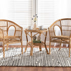 Baxton Studio Alleta Modern Bohemian Natural Brown Rattan 3-Piece Living Room Set
