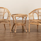 Baxton Studio Alleta Modern Bohemian Natural Brown Rattan 3-Piece Living Room Set