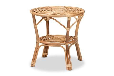 bali & pari Cariel Modern Bohemian Natural Brown Rattan Coffee Table