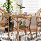 bali & pari Cariel Modern Bohemian Natural Brown Rattan Coffee Table