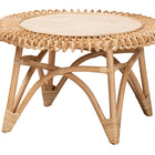 bali & pari Elani Modern Bohemian Natural Rattan Coffee Table