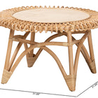 bali & pari Elani Modern Bohemian Natural Rattan Coffee Table
