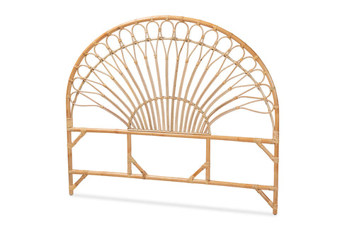 bali & pari Devereaux Modern Bohemian Natural Brown Rattan King Size Standalone Headboard