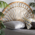 bali & pari Devereaux Modern Bohemian Natural Brown Rattan Queen Size Standalone Headboard