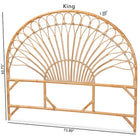 bali & pari Devereaux Modern Bohemian Natural Brown Rattan King Size Standalone Headboard