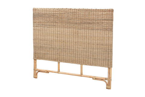 bali & pari Cantara Modern Bohemian Natural Rattan Queen Size Standalone Headboard