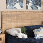 bali & pari Cantara Modern Bohemian Natural Rattan Queen Size Standalone Headboard