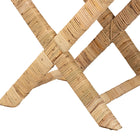 bali & pari Farica Modern Bohemian Natural Rattan And Mahogany Accent Bench
