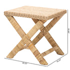 bali & pari Farica Modern Bohemian Natural Rattan And Mahogany Accent Bench