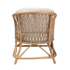 bali & pari Patsy Modern Bohemian White Fabric and Natural Brown Rattan Armchair