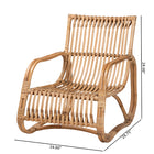 bali & pari Blanca Modern Bohemian Natural Rattan Accent Chair