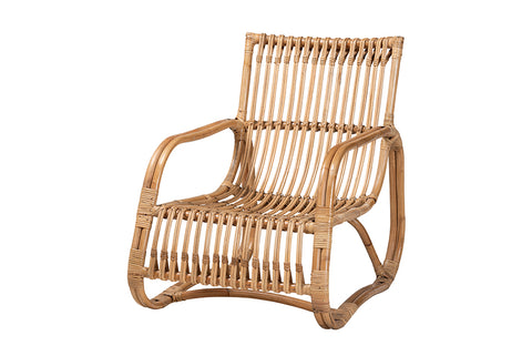bali & pari Blanca Modern Bohemian Natural Rattan Accent Chair