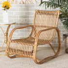 bali & pari Blanca Modern Bohemian Natural Rattan Accent Chair