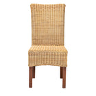 bali & pari Shamara Modern Bohemian Natural Rattan and Mahogany Wood Dining Chair
