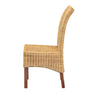 bali & pari Shamara Modern Bohemian Natural Rattan and Mahogany Wood Dining Chair