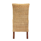 bali & pari Shamara Modern Bohemian Natural Rattan and Mahogany Wood Dining Chair
