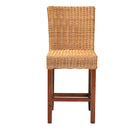 bali & pari Racquel Modern Bohemian Natural Rattan and Mahogany Wood Counter Stool