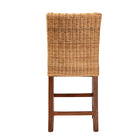 bali & pari Racquel Modern Bohemian Natural Rattan and Mahogany Wood Counter Stool
